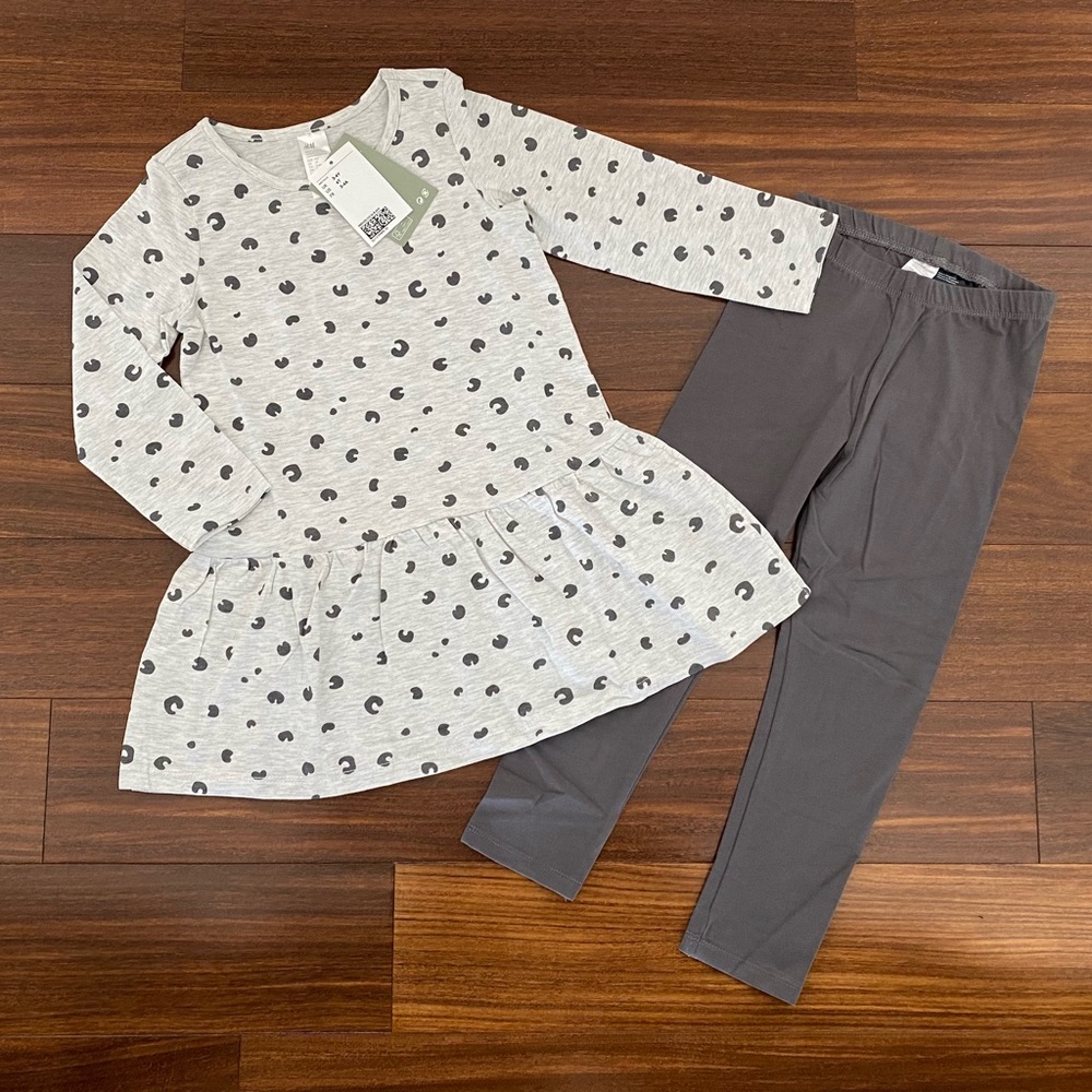 BNWT H&M Organic Cotton Dress and Leggings Set